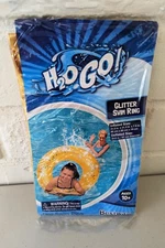 Brand New H2O Go! Gold Glitter Pool / Beach Swim Ring Float By Bestway Ages 10+