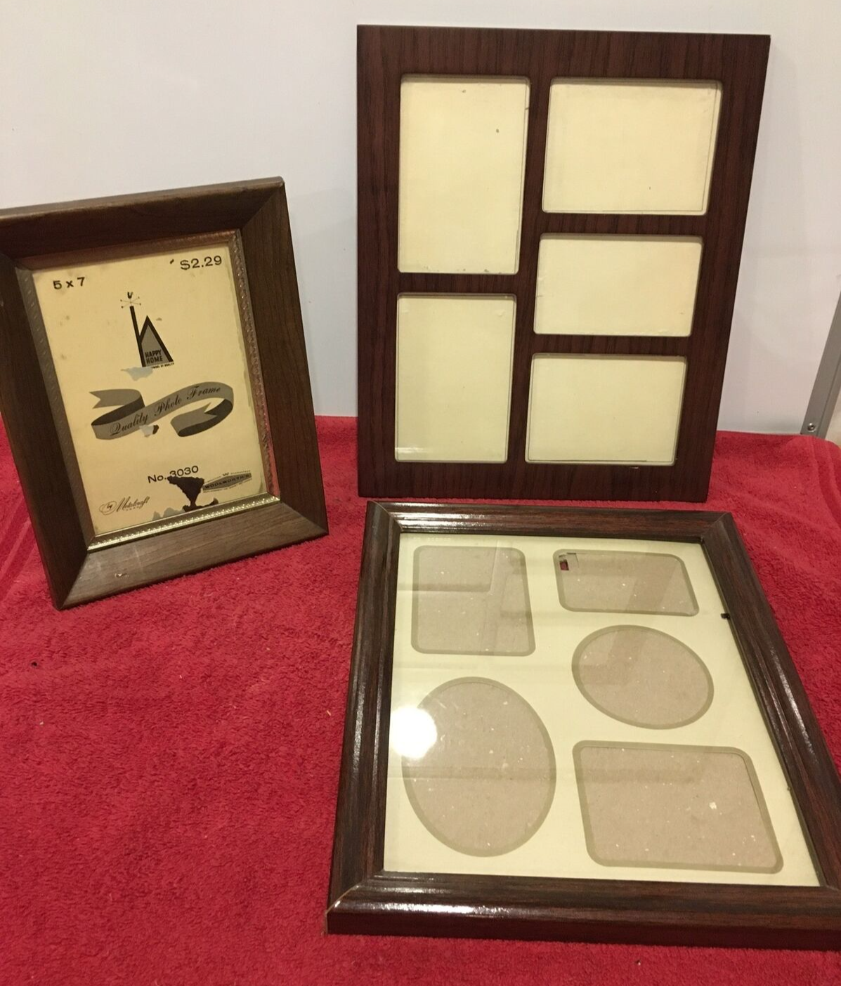 Wooden Picture Frames Metalcraft lot of 3 Various Sizes Woolworth-image