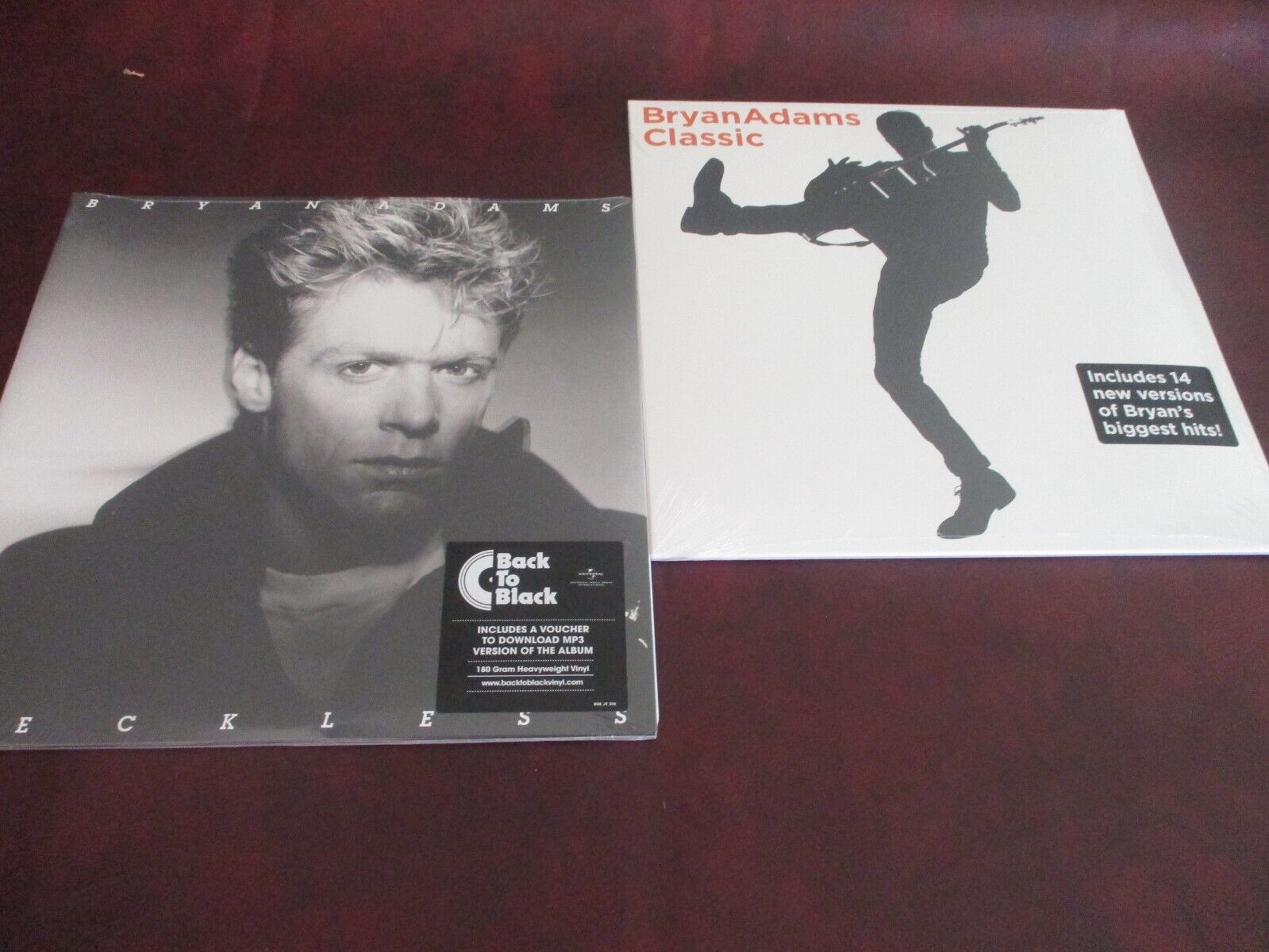 BRYAN ADAMS DELUXE RECKLESS 180 GRAM LIMITED EDITION 2 LPS + CLASSIC 2 LP SET