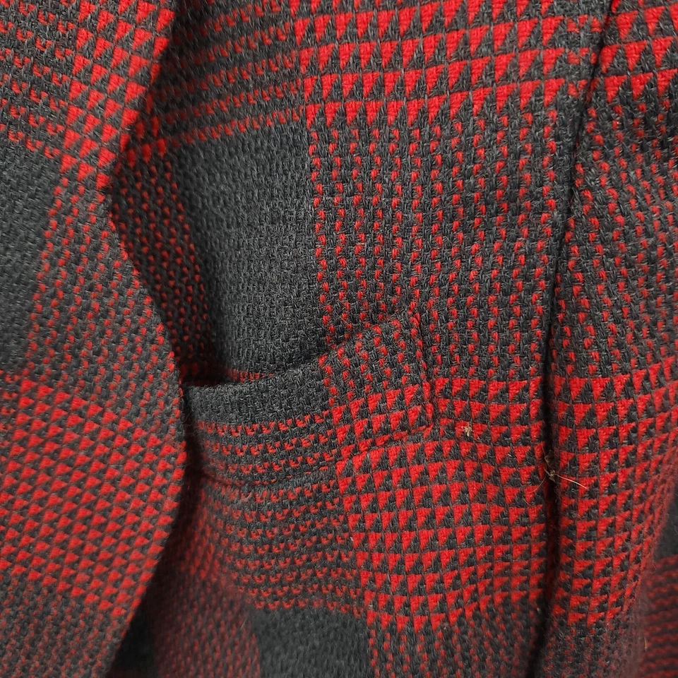 John Meyer Blazer Womens 12 Red Windowpane Sports Coat Jacket 1 B Wool Blend - Image 4 of 4