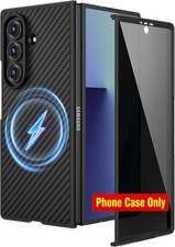 Slim Case for Z Fold 7, Privacy Screen Protector, Carbon Fiber