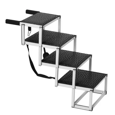 UIMOSO Dog Stair for Cars 4-step Folding Dog Steps Aluminum Loads up to 150 lbs