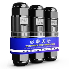 Waterproof Electrical Connector - IP68 Tool-3-Pin Junction for 4-12mm Flat/Ro...