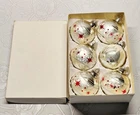 Vintage glass Christmas Ornament Ball Set 6 pcs in Box - Germany GDR