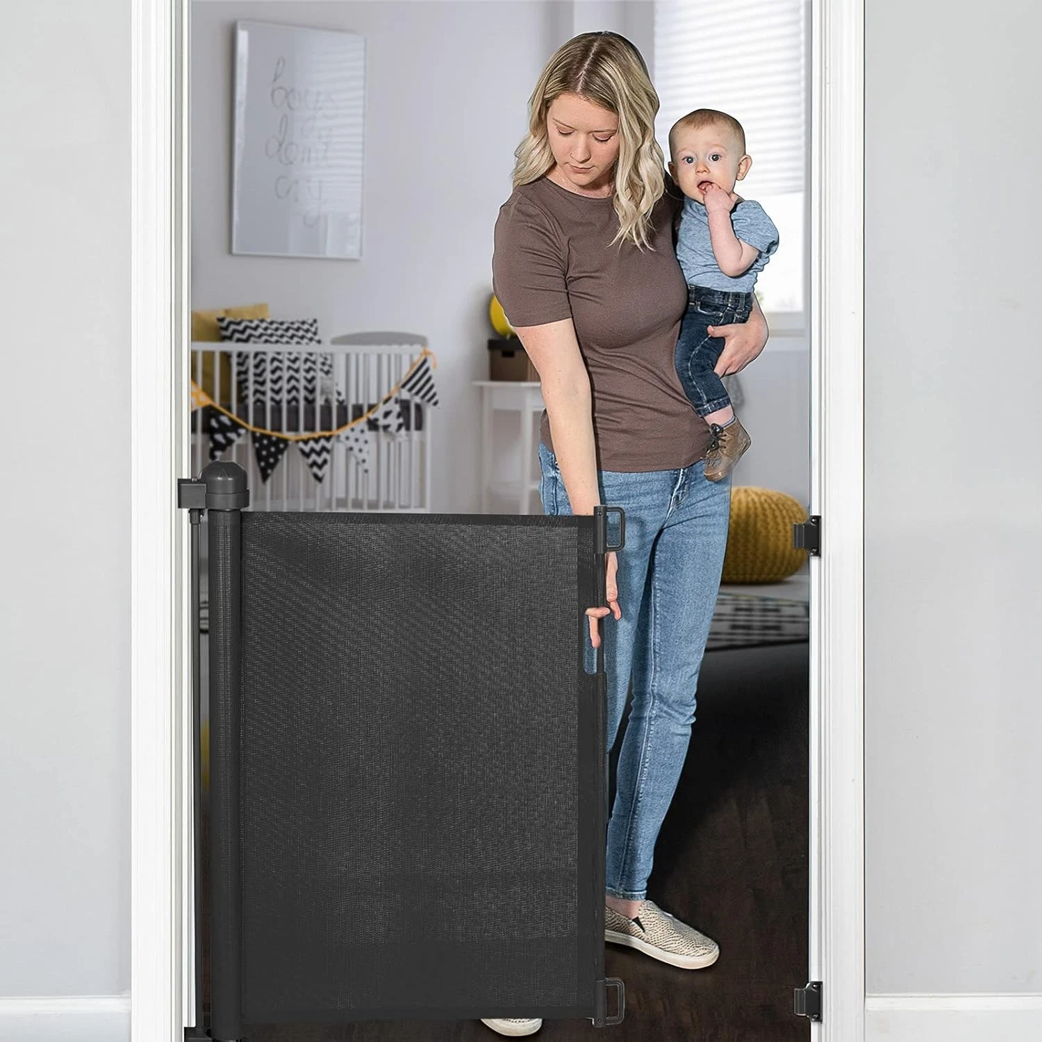 YOOFOR Extendable Baby & Pet Gate 0-140cm One-Hand Operation