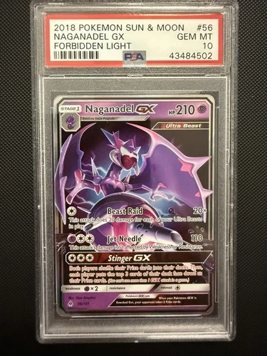 PSA 10 NAGANADEL GX 56 FORBIDDEN LIGHT POKEMON MJ