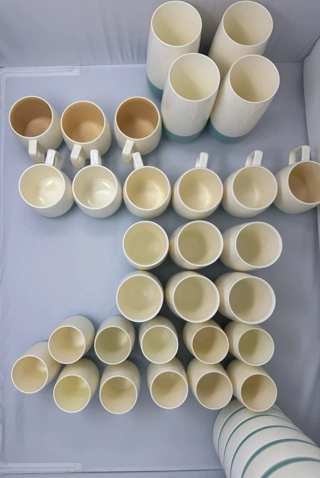 HUGE Vintage Vacron Bopp Decker Turquoise Plastic Bowls & Cup Lot- Retro Kitchen - Image 2 of 4