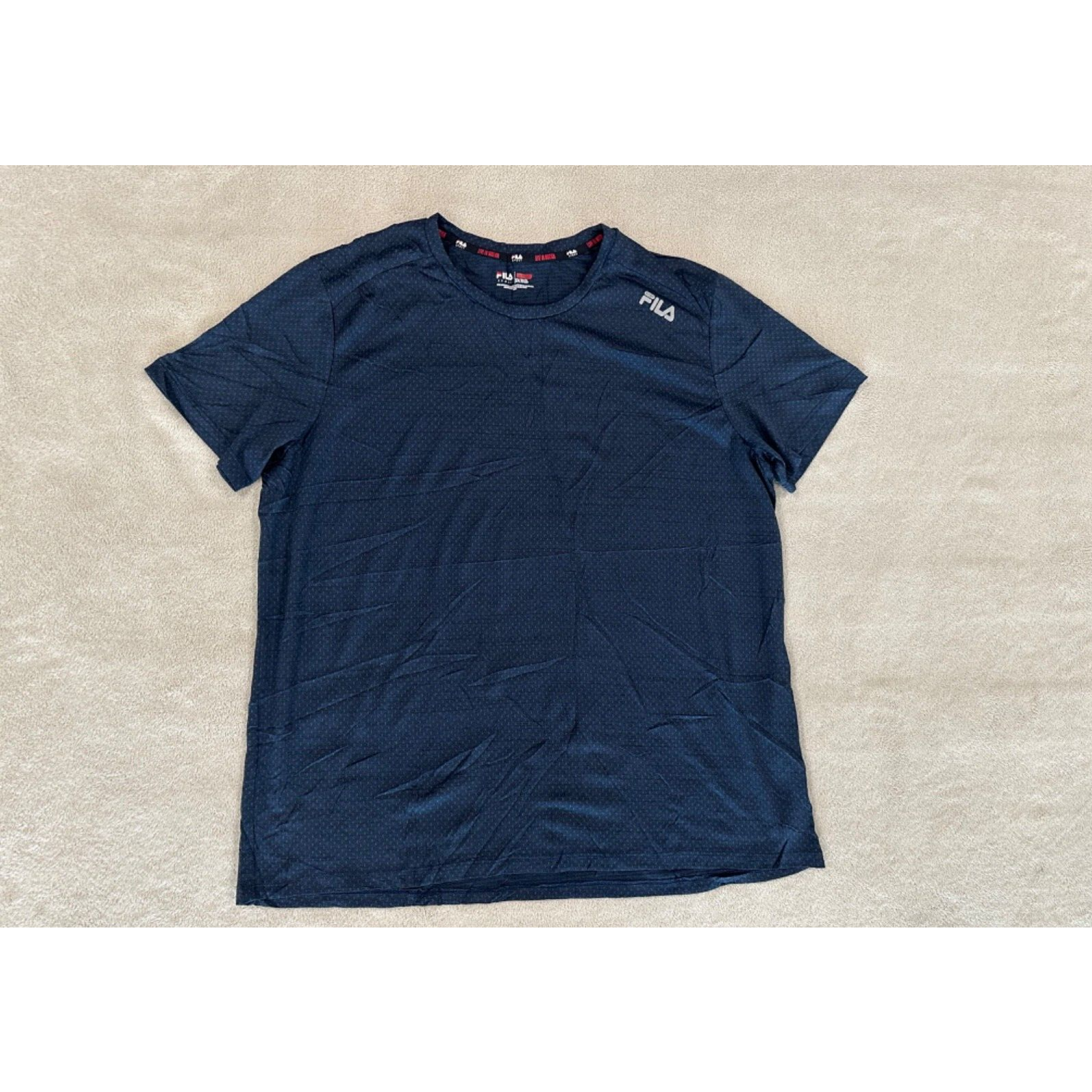 Camicia sportiva Fila Sport uomo blu scuro manica corta taglia 2XL