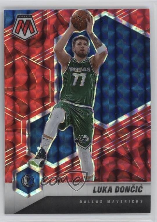 2020-21 Panini Mosaic Reactive Red Prizm Luka Doncic Luka Dončić #47 0n64