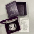 1987 S American Silver Eagle Proof 1 oz Bullion Coin + OGP COA