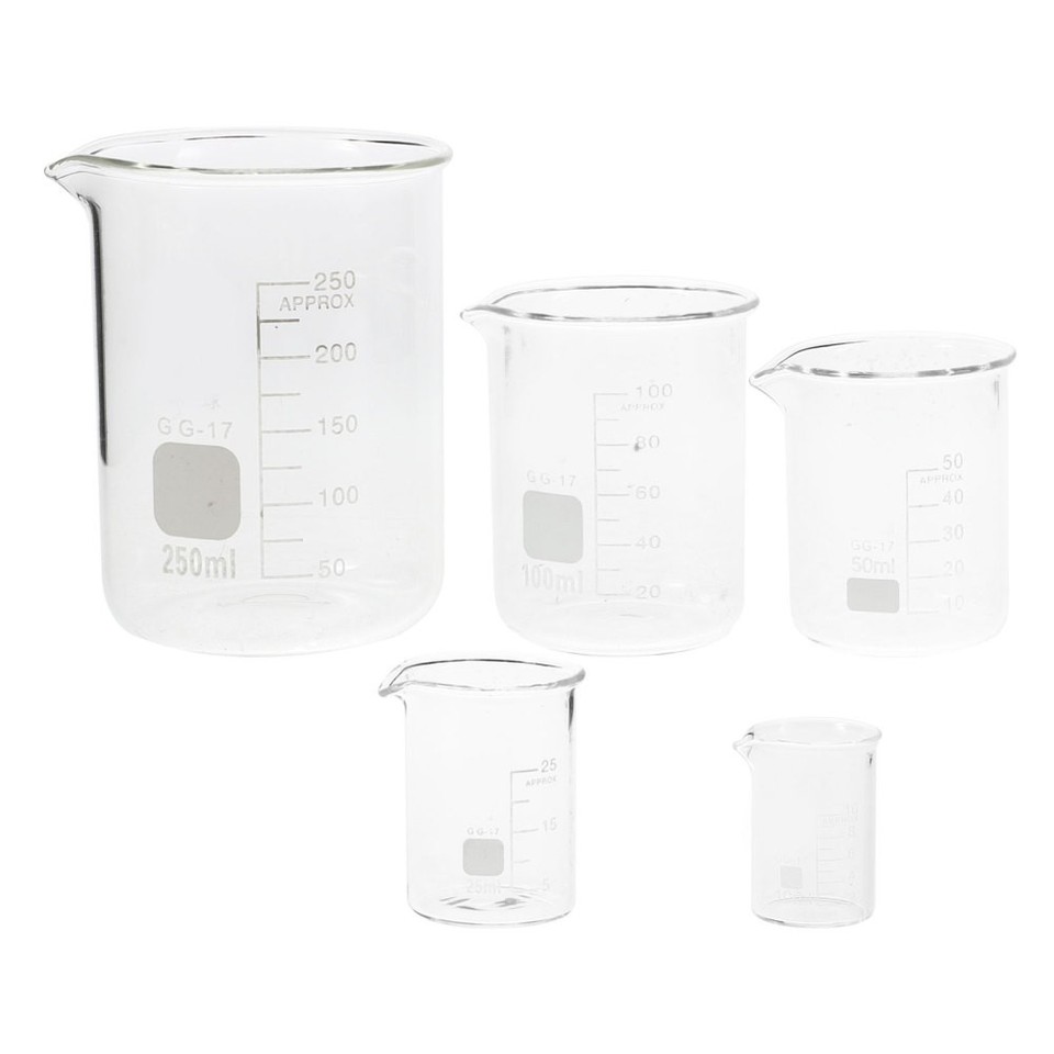 2 PCS Lab Beaker Measuring Cup Glass Graduated Beakers Laboratory ...