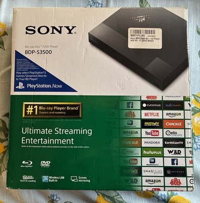 Sony Blu Ray DVD Player BDP-S3500 - Remote & Power Cable - Tested & Working