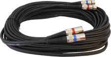 Audio 2000S ADC203K 50'X6/12Mm 24AWG Dual XLR Females to Dual XLR Males Balanced