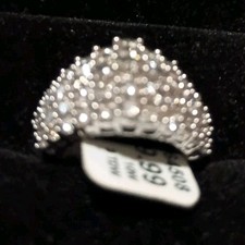10k White Gold Diamond Ring 1.00 TDW Silver C...