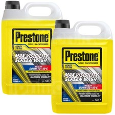 2 x Prestone Max Visibility Car Windscreen Wash Winter Ready To Use 5L 1.80 per litre