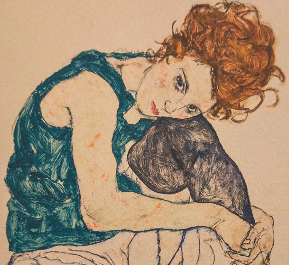 Egon Schiele | Sitzende Frau Lithographie | Limitierte Auflage | Signiert & Nummeriert - Bild 3 von 4