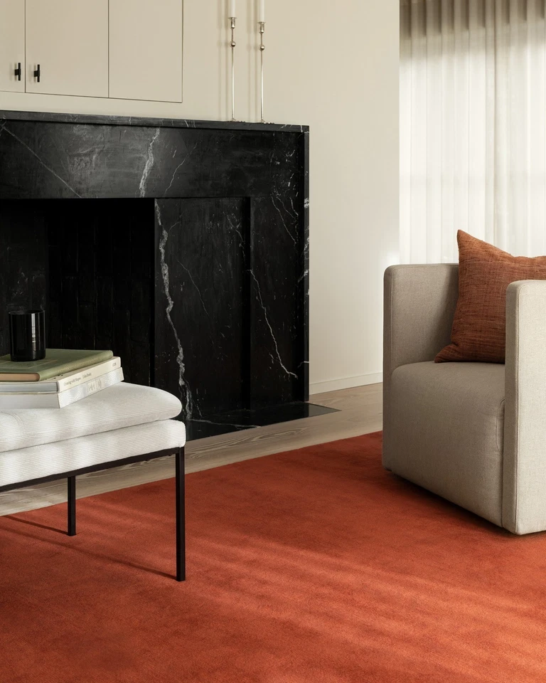 Hand-Tufted Wool Rug 10x13 ft – Grand Brick Red Nordic Knots Handmade Area Rug - Image 4 of 4