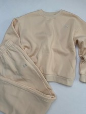 Alo Yoga Sweatshirt  Sweatpants Set Women Size S/M beige cream Athleisure Track