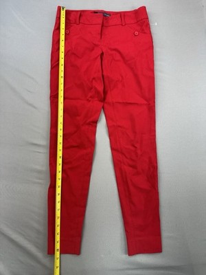 ladies red dress pants The Limited Exact Stretch Womens Size 2 Ankle Career Casual what to wear with red trousers