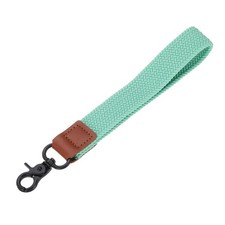 Wrist Lanyard Keychain, Braided Wristlet Strap with Black Clasp, Lake Blue
