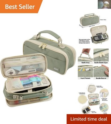 Stylish Large Capacity 4-Compartment Pencil Case for School & Office Essentials