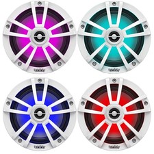 4x Infinity 6.5" 225W Max Power Coaxial Waterproof Marine RGB LED White Speakers