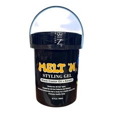EBIN NEW YORK Melt'n Styling Gel Black Castor Oil + Keratin 32fl.oz - 946ML.