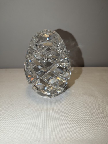 10cm High Crystal Egg Faceted Paperweight Heavy