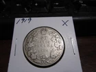 1919 - Silver - Canadian half dollar - Canada 50 cents