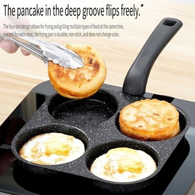 4 Hole Nonstick Omelette Pan Egg Frying Pan Breakfast Egg Burger Maker