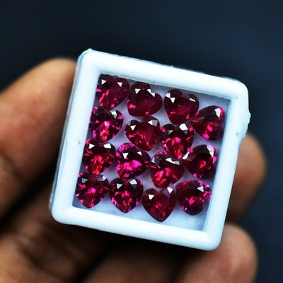 AAA++ Certified 4 Pcs Natural Pink Ruby 6x6 mm Heart Cut Lot Loose Gemstone