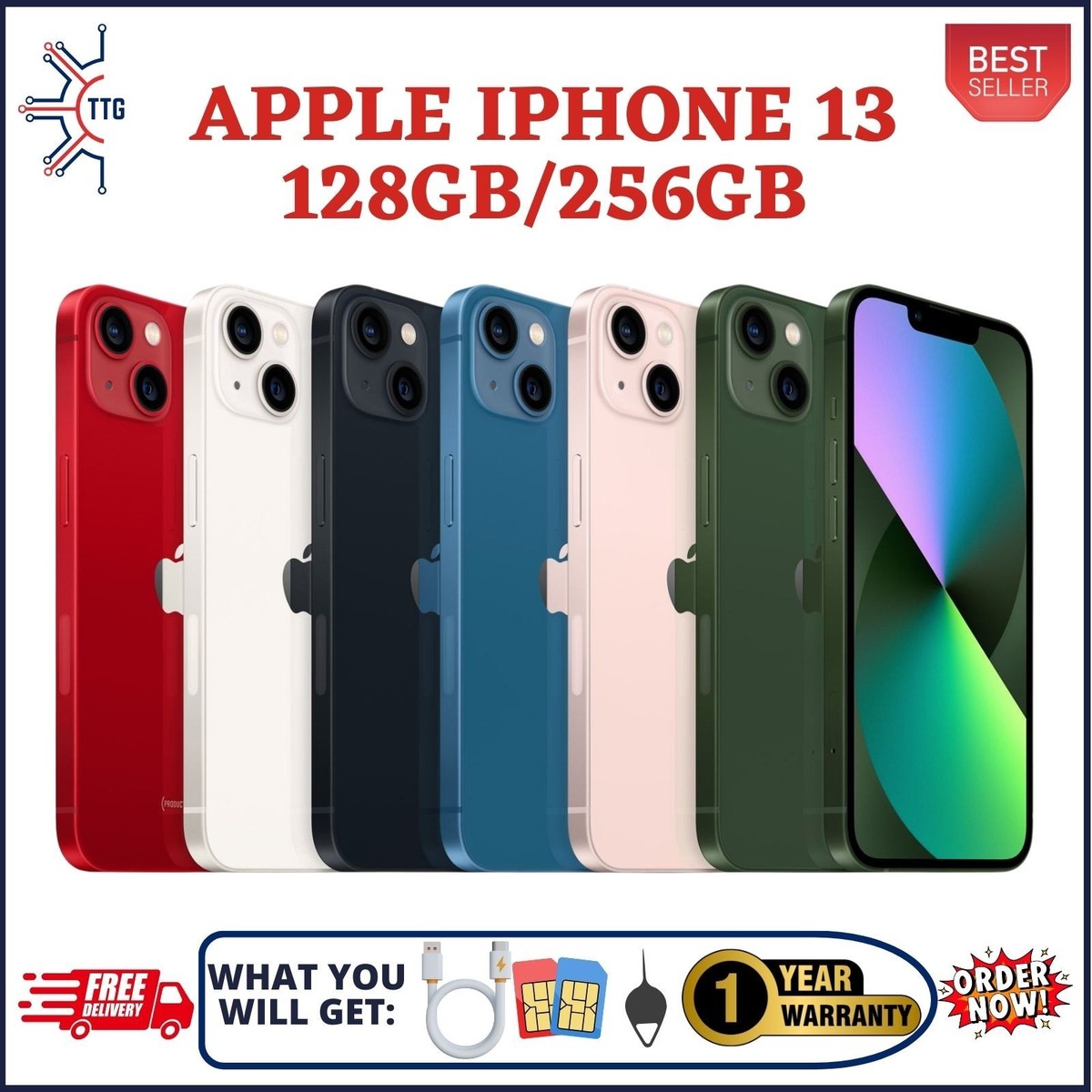 Apple iPhone 13 5G 128GB/256GB Unlocked iOS Smartphone SIMFREE