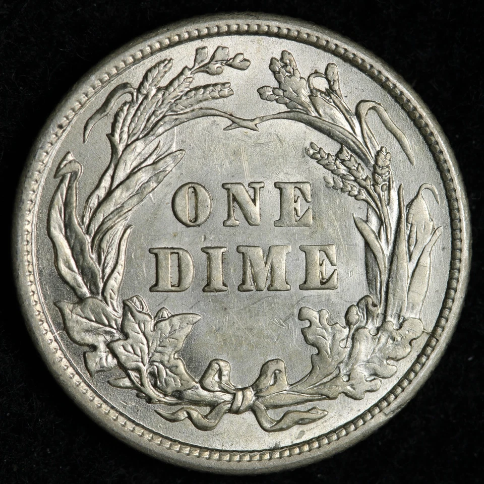 1910 Barber Silver Dime BU *UNCIRCULATED* MS E354 QIMU - Image 2 of 2