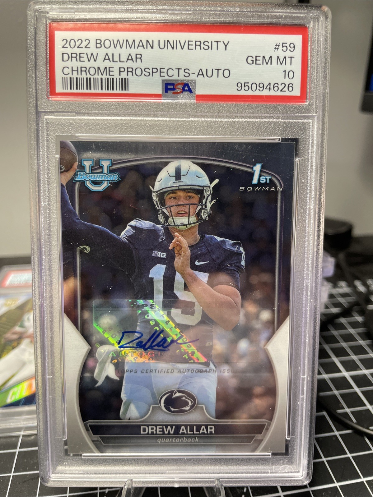 2022 BOWMAN UNIVERSITY CHROME 1st AUTO #59 DREW ALLAR PSA 10