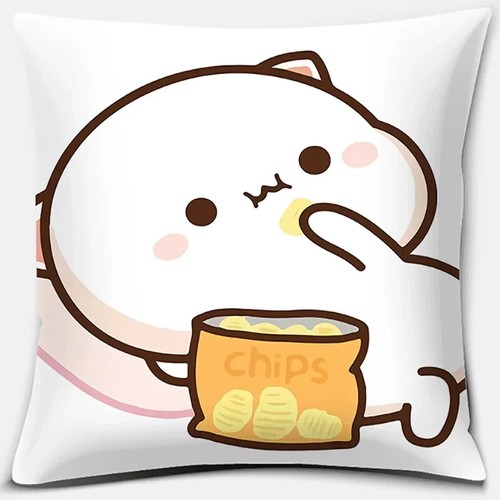 Cartoon Cute Pillow Case Mocha Mochi Peach Cat Cushion Cover Pillow Cover - Picture 37 of 39
