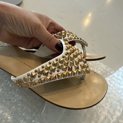 GIUSEPPE ZANOTTI Sandals Thong Flat Slip-on SIze 37 EUR - Picture 8 of 10