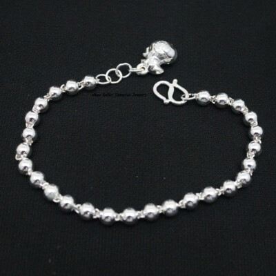 Pure S999 Fine Silver 999 Chain Lucky 5mm Bag Beads Link
