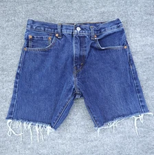 Levis Shorts Men 30x6 Blue Cut Off Jorts Dark Wash Denim Jean Bermuda 517 Tag 32
