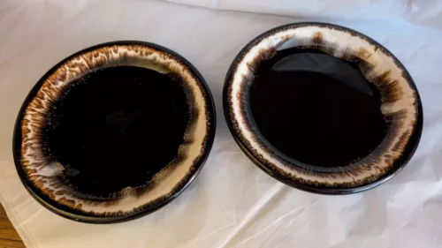 SET (2) Pfaltzgraff Gourmet Brown, Drip Glaze 7" Salad, Appetizer Dessert Plates
