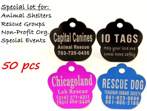 Bulk Lot Pet ID Tag Dog Cat for Shelter Rescue Non Profit Lot 50