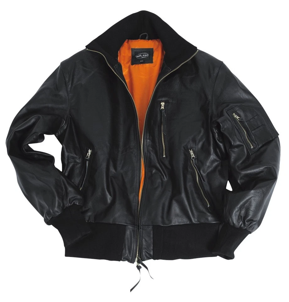 BW Fliegerjacke Pilotenjacke Bomberjacke Lederjacke schwarz - Bild 1 von 1