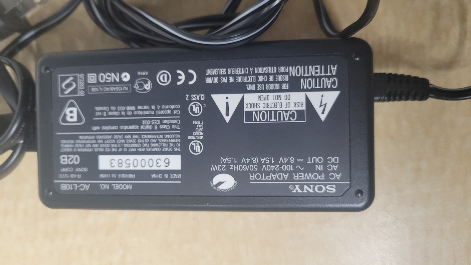 GENUINE SONY ACL10B POWER ADAPTER 8.4V 1.5A Hi8 Handycam Camcorder eBay
