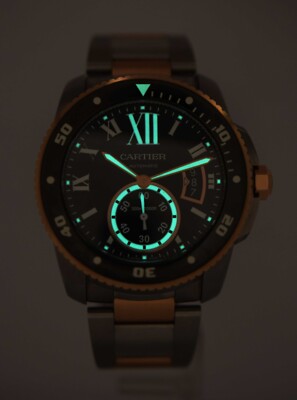Cartier カルティエ　カフス　ラウンド　ゴールド　黒　#A-190 Cartier Calibre Diver 18k Rose Gold/Steel Black 42mm Watch B