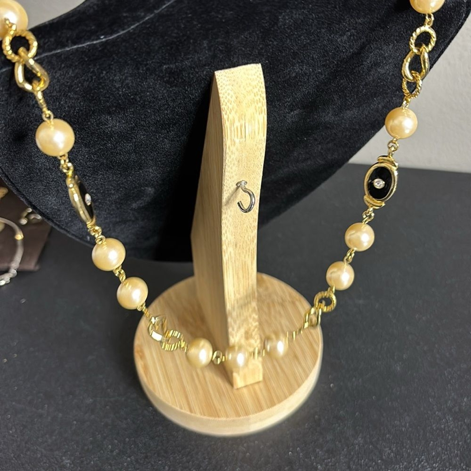 Kenneth Jay Lane KJL Vintage Pearl Long Chain Ena… - image 5