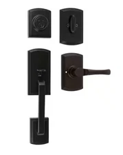 DELANEY Italian Visconti Dummy Black Door Handleset with Artino Interior