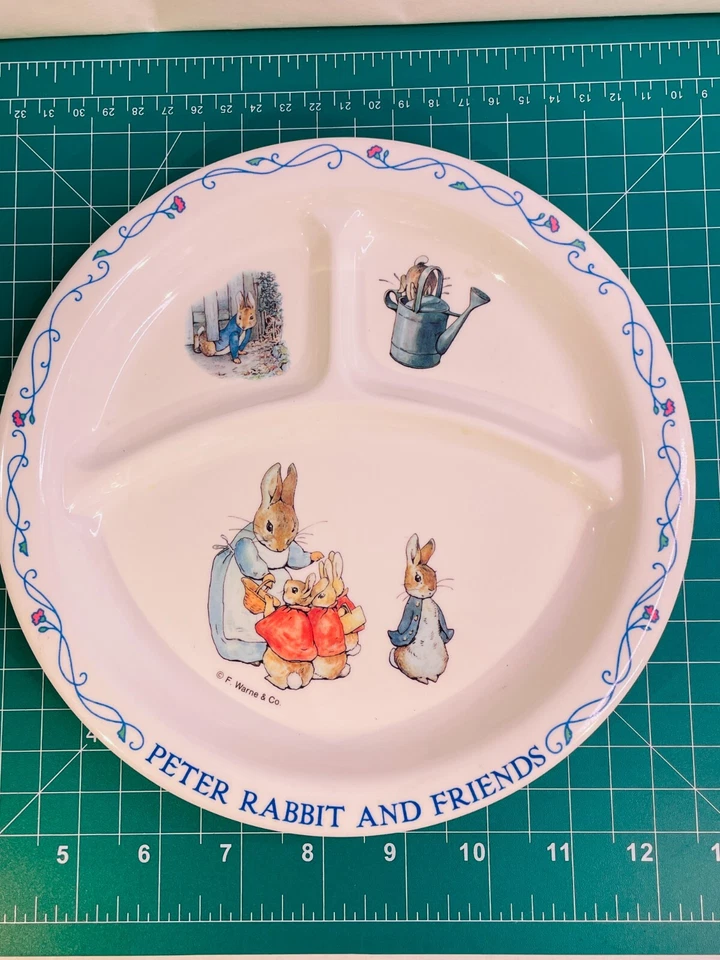 Vintage Peter Rabbit and Friends Kleinkind Kind Melamin geteilt Teller von EDEN - Bild 2 von 4