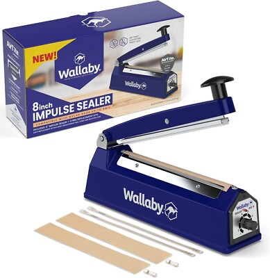 Impulse Sealer - 8 inch - Manual Heat Sealer Machine for Mylar Bags | Blue