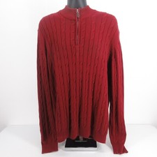 Lyle  Scott Mens 1/4 Zip Pullover Golf Sweater Size XL Scotland Cable Knit Red
