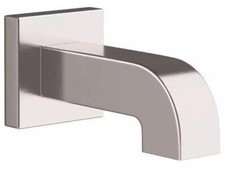 Square Modern Tub Spout Slip Fit Bathtub Non Diverter Bath Brushed Nickel
