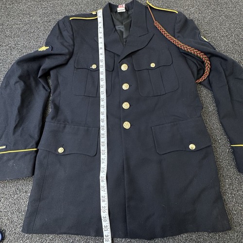US Army Jacket Mens 38R Black Military Airborne Vintage Uniform Wool Dress Coat - Picture 7 of 12